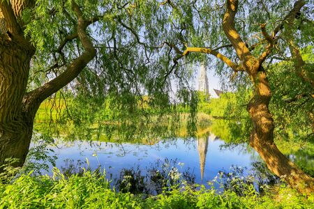 St.Albans Church located in the Churchill park in the danish capital Copenhagenの写真素材