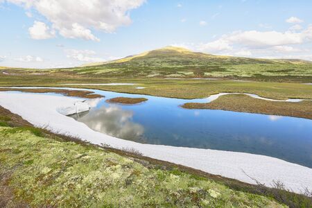 The river Orkla source in the Oppdal area, Norwayの写真素材