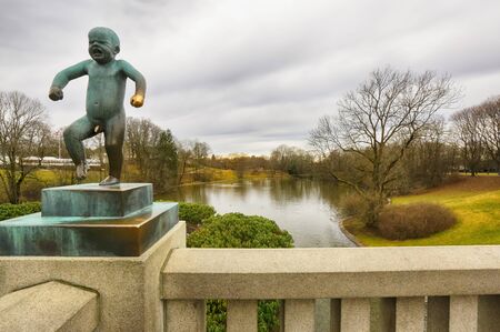 Oslo, Norway 02/10/2020 Sculptures in the Vigelands park located in the Norwegian capital Osloのeditorial素材