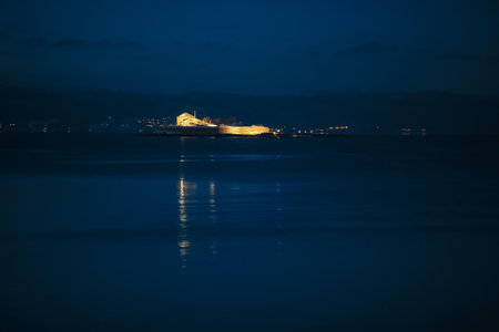 The island Munkholmen located in Trondheim fjord near Norwegian city Trondheimの写真素材