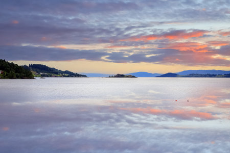 The view of the Trondheim fjord and abandoned Steinvikholmen
