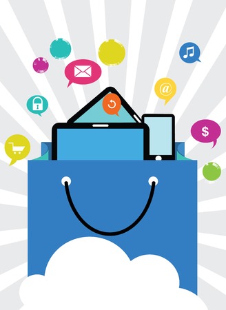 Buying online. E-commerce conceptのイラスト素材