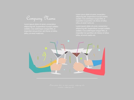 Group of people toasting with drinksのイラスト素材