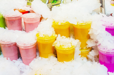 Natural juices at the marketplaceの写真素材
