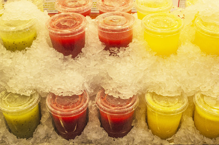 Natural juices at the marketplaceの写真素材