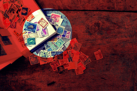 Old post stampsの写真素材