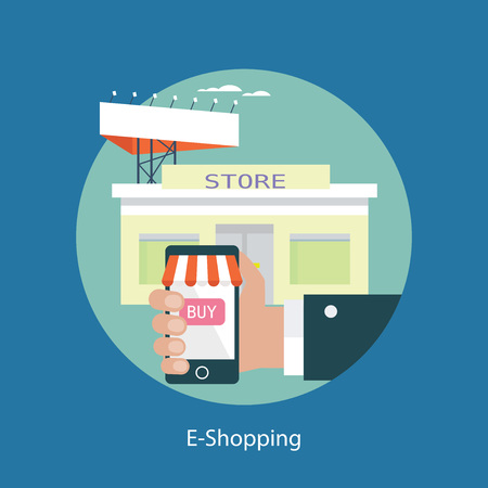 Flat design concept for e-shoppingのイラスト素材