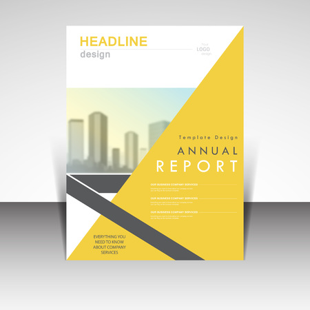 Business annual report brochure design vector illustration. Business presentation, poster, cover, booklet, banner, leaflet, flyer, newsletter, magazine, publication, landing page layout templateのイラスト素材