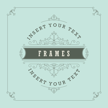 Vintage ornament greeting card vector illustration. Vintage background. Vintage frameのイラスト素材