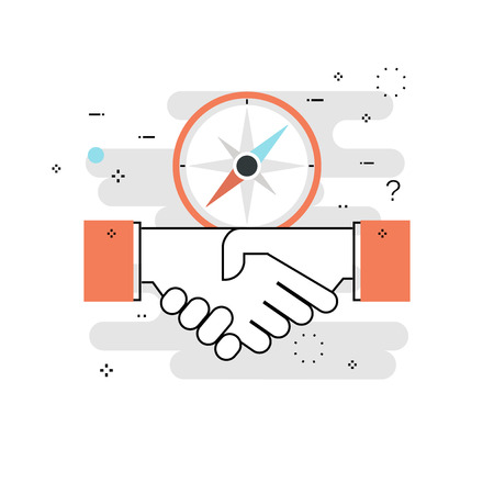 Professional orientation, guidance and directions. Business trends and tips, business mission, goals, consulting flat line vector illustration design for mobile and web graphicsのイラスト素材
