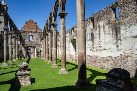 Open view of ex franciscan convent of Tecali of Herreraのeditorial素材