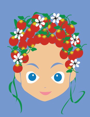 Girl face illustrationのイラスト素材