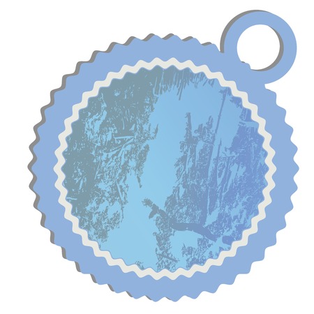 Grunge blue sticker, vector illustrationのイラスト素材