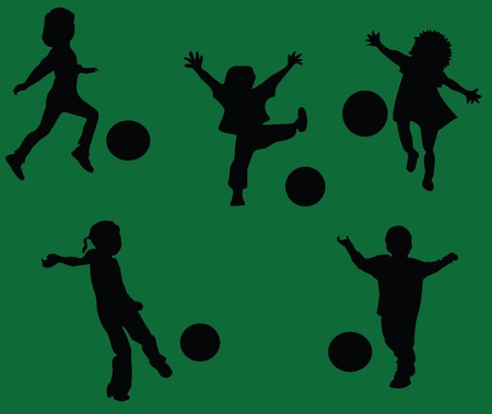 Kids playing soccerのイラスト素材