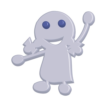 Little girl waving bye bye, Christmas tree decoration toyのイラスト素材