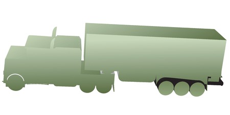 3D truck, toy silhouettes isolated on whiteのイラスト素材