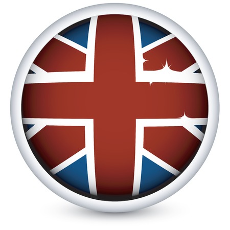 British flag button, isolated on white backgroundのイラスト素材
