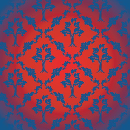 Damask texture with red and blueのイラスト素材