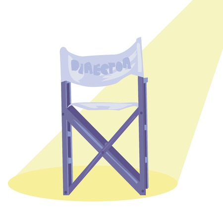 Movie director chair in the spot lightのイラスト素材
