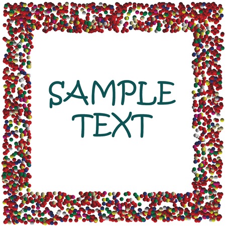 Dots frame illustration with sample text in various colorsのイラスト素材