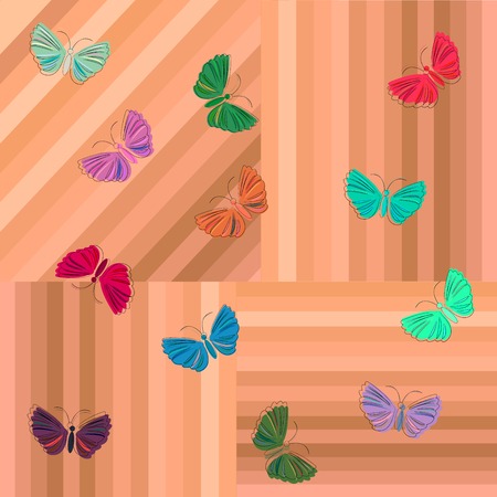 Butterfly on wooden texture, background art illustrationのイラスト素材