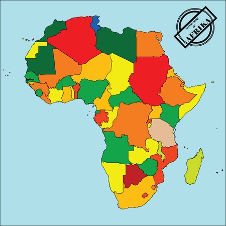 Political map of africain colors, easy to edit, copy, paste, move countriesのイラスト素材