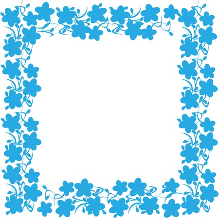 Blue floral frameのイラスト素材