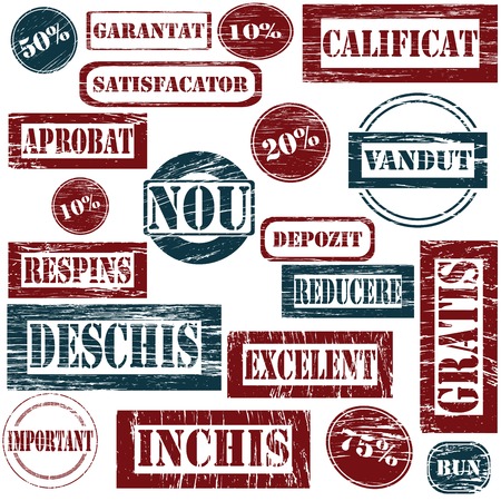 Romanian rubber stamps, collection for Romanian web designのイラスト素材