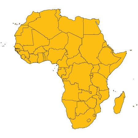 Africa map, isolated and grouped countries of Africa on whiteのイラスト素材