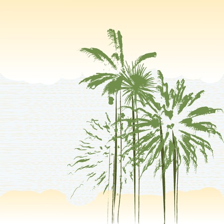Stylized palm trees background in pastel colorsのイラスト素材
