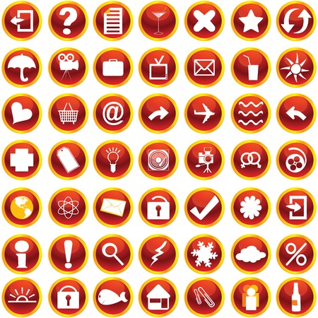 Web and internet icons set on white backgroundのイラスト素材