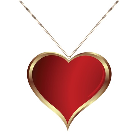 heart pendand on white backgroundのイラスト素材
