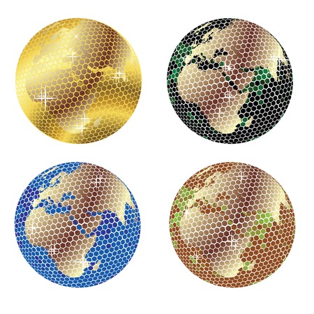 Disco globes set over white  backgroundのイラスト素材