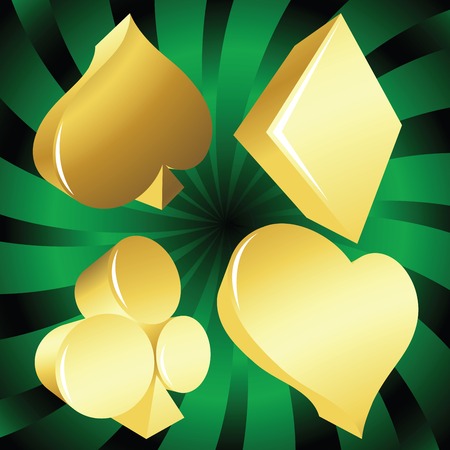 Golden casino suits over green backgroundのイラスト素材