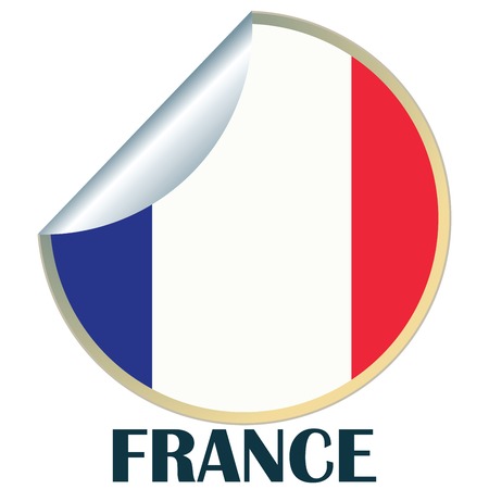 Sticker with flag of Franceのイラスト素材