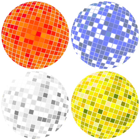 Disco globes in various colorsのイラスト素材