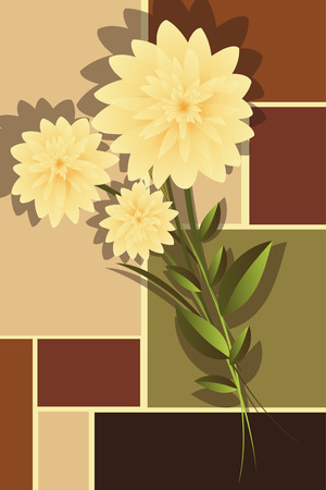 Bouquet, decorative floral background in retro tonesのイラスト素材