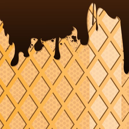 Hot chocolate drips on a biquitのイラスト素材