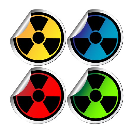 Hazzard warning stickers against white backgroundのイラスト素材