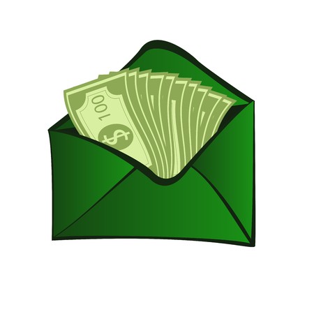 Web icon with money on envelopeのイラスト素材