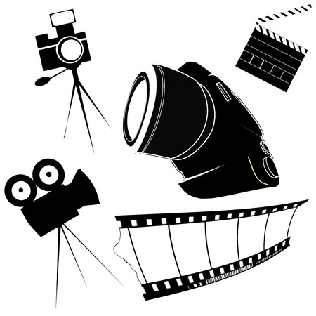 Photography and film making related iconsのイラスト素材