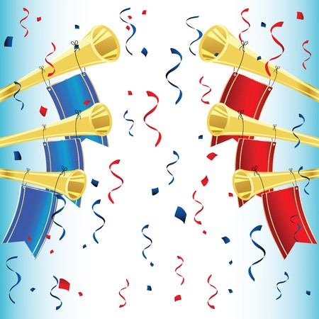 Red and blue team trumpetsのイラスト素材