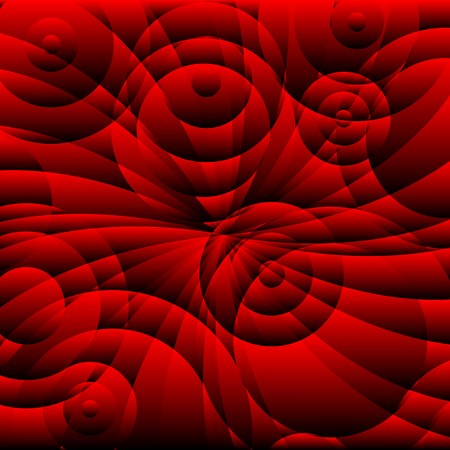 Red background with stylized circles, op artのイラスト素材