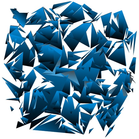 Shattered glass pieces over whiteのイラスト素材