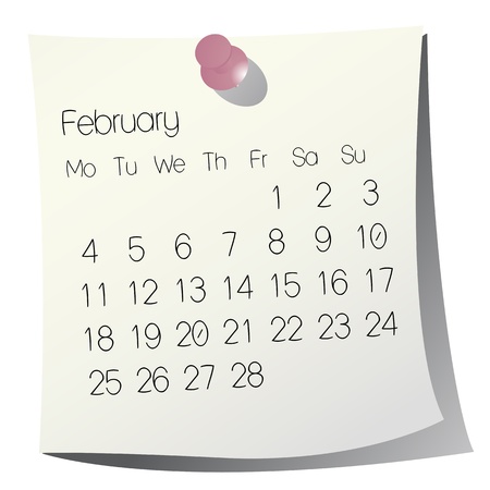 2013 February calendar on white paperのイラスト素材