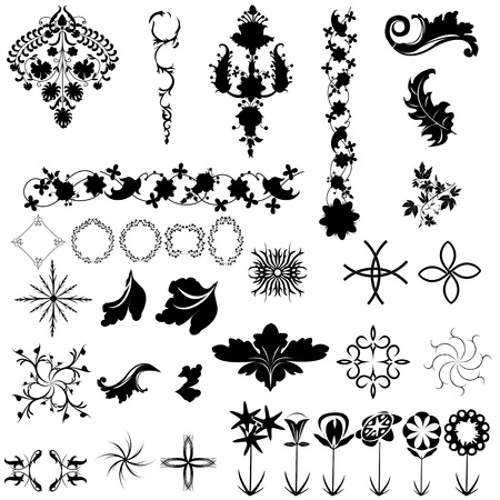 Collection of design elements, vintage graphic. isolated objects over white backgroundのイラスト素材