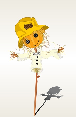 Smiling scarecrow and shadowのイラスト素材
