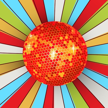 Abstract retro background with shining disco ball. Graphic artのイラスト素材