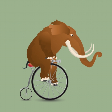 Mammoth on a bicycleのイラスト素材