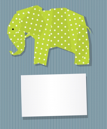 Decorative text card invitation with collage Elephantのイラスト素材